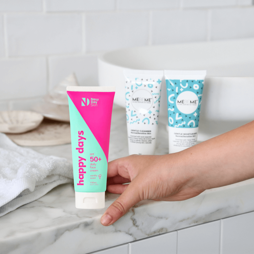 Gentle skincare with natural sunscreen SPF50